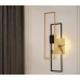 Ceas decorativ LED de perete 24W, lumină caldă 3000K, design geometric gold & negru, 280×700 mm - imagine 1