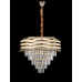 Candelabru auriu cu cristale, 11 becuri E14, design elegant - imagine 1