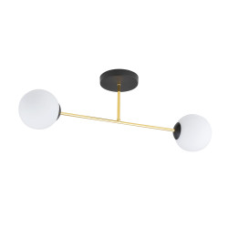 Lustra Magnum 2 negru/auriu/alb opal 1233/2 Emibig– design modern cu accente elegante pentru living