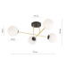 Lustra Magnum 4 negru/auriu/alb opal 1233/4 Emibig- design modern cu accente elegante pentru living - imagine 4