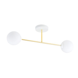 Lustra Magnum 2 alb/auriu/alb opal 1234/2 Emibig– design modern cu accente elegante pentru living