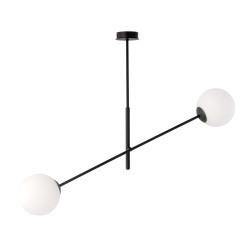 Lustra LINEAR 2 BLACK/OPAL 1169/2 Emibig– iluminat modern pentru living și open-space