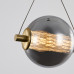 Pendul LED Splendor 6W 3000K, sticla fumurie si finisaj auriu, design modern elegant - imagine 2