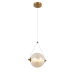 Pendul LED Splendor 6W 3000K, auriu cu sticla cognac, design modern elegant - imagine 1